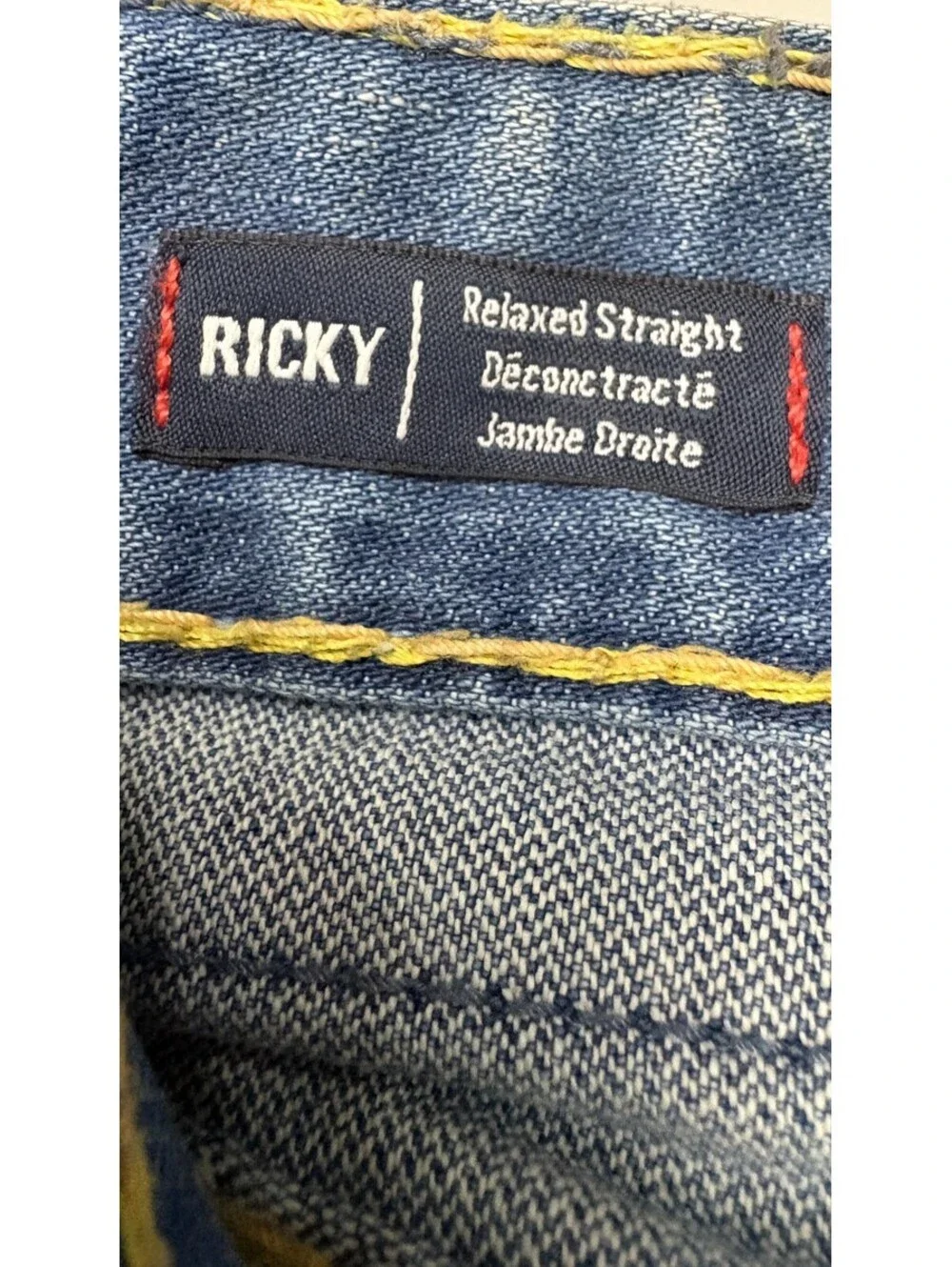 True Religion Men's US Size 32 Ricky Distressed Denim Blue Jeans